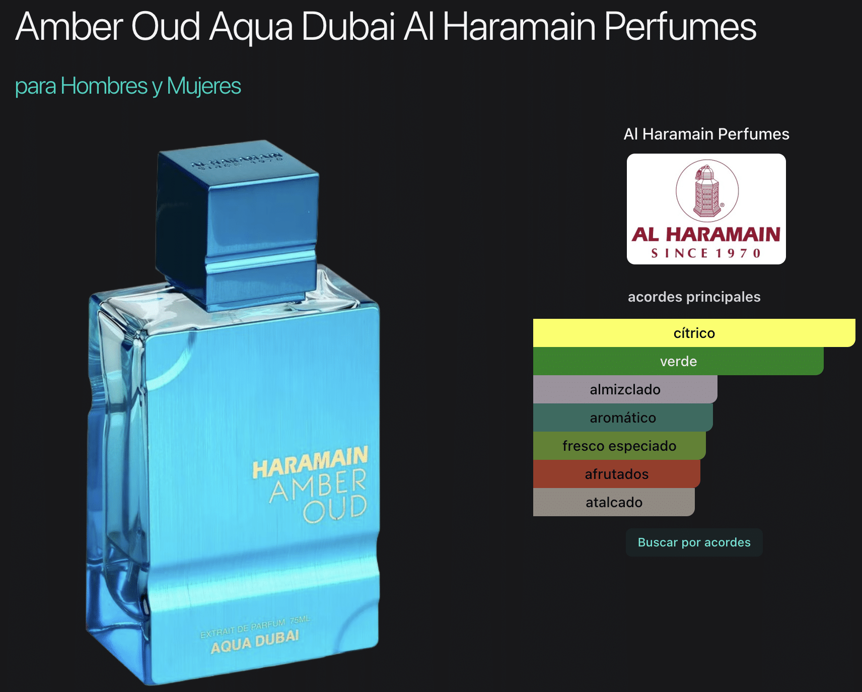 Amber Oud Aqua Dubai 3.4oz Extrait de Parfum By Al Haramain - Imagen 2