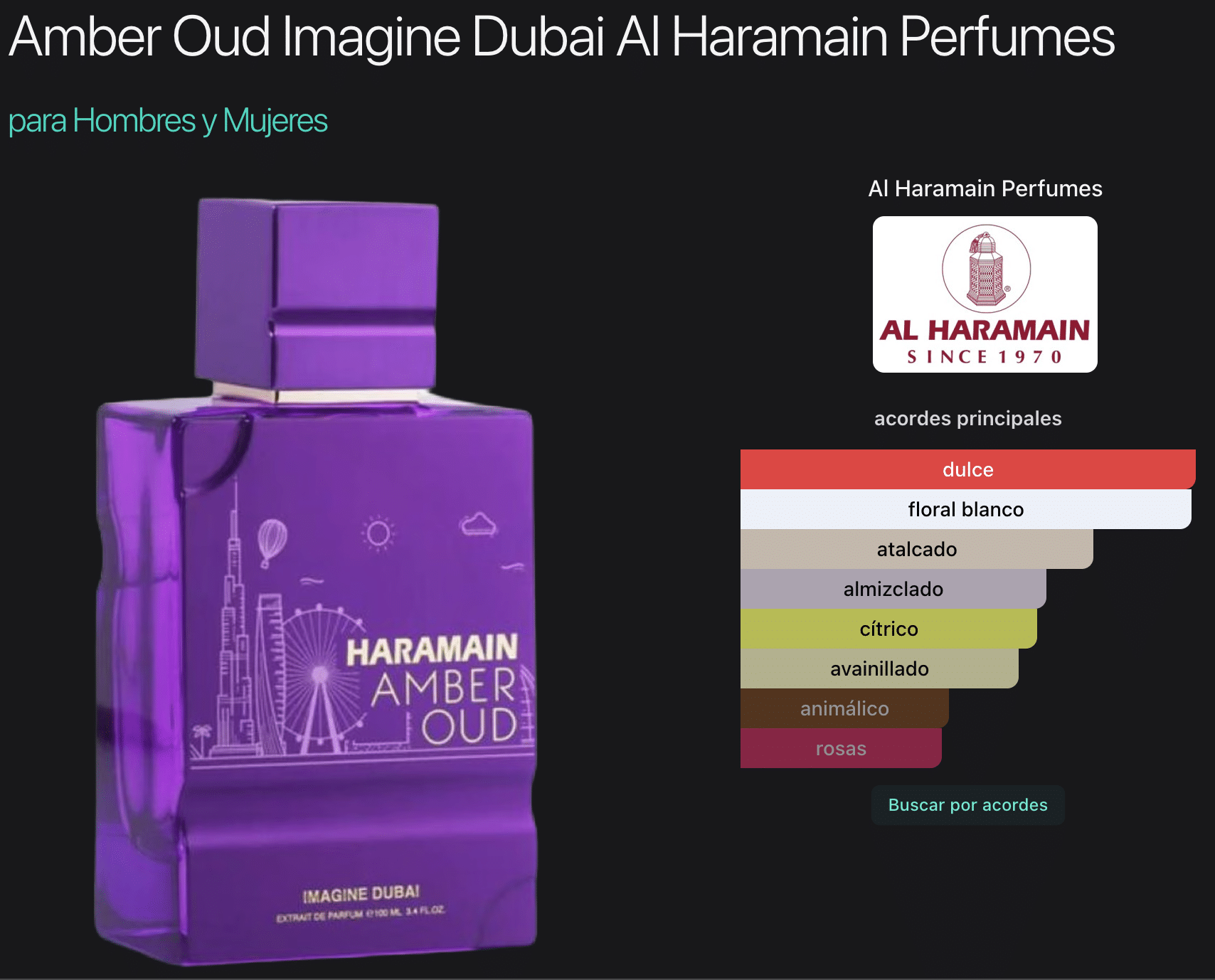 Amber Oud Imagine Dubai 3.4oz Eau de Parfum By Al Haramain - Imagen 2