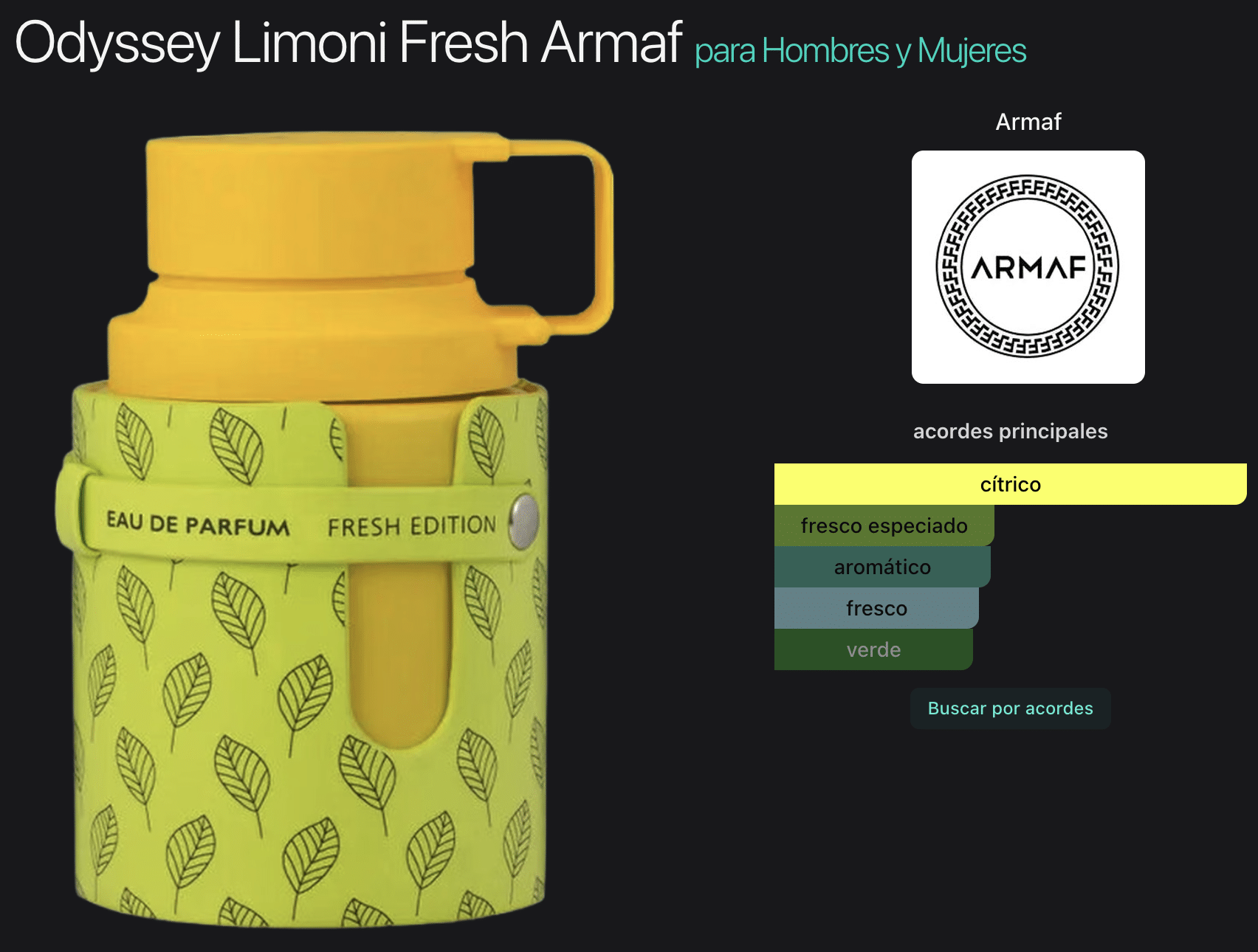 Armaf Odyssey Limoni 3.4oz Eau de Parfum - Imagen 2