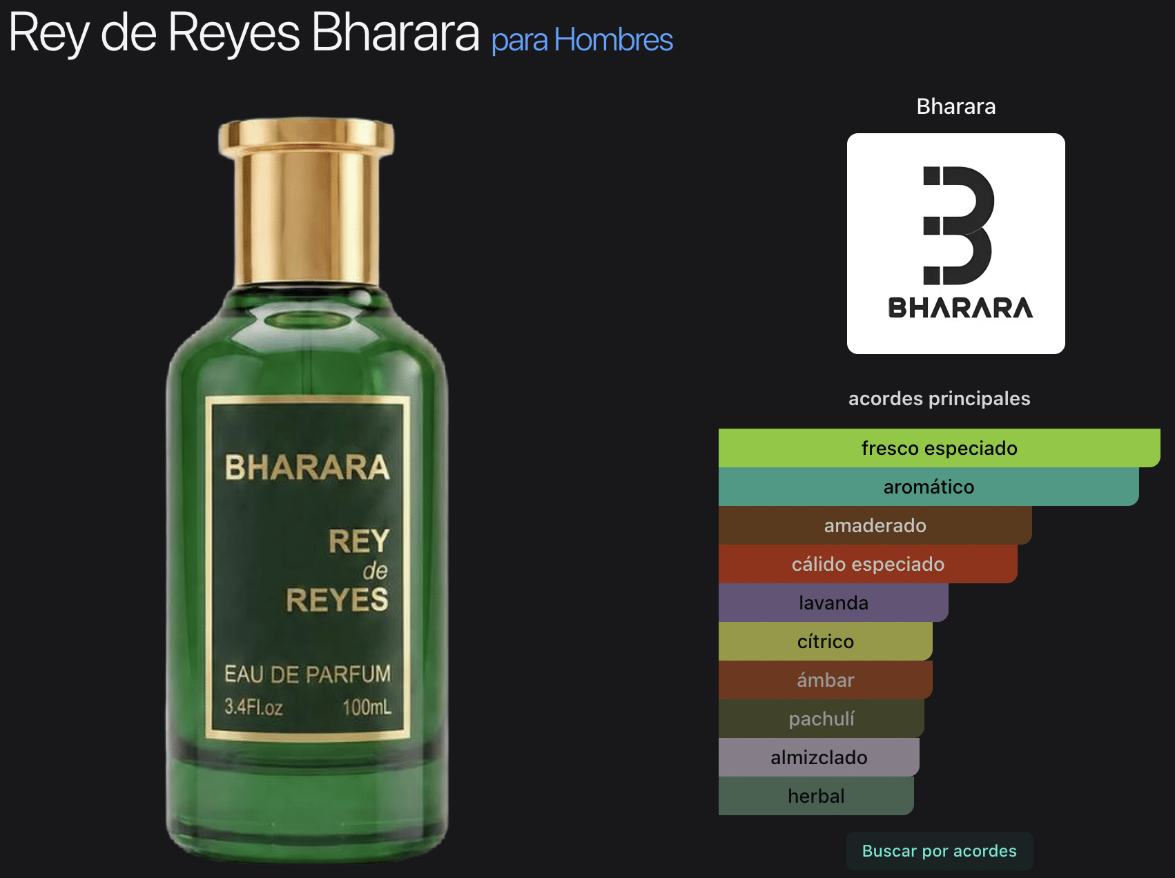Bharara Rey De Reyes 100ml Eau De Parfum Perfume Unisex - Imagen 2