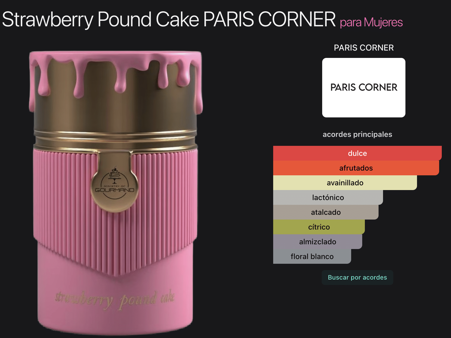 Strawberry Pound Cake 3.4oz Eau de Parfum by Paris Corner - Imagen 2