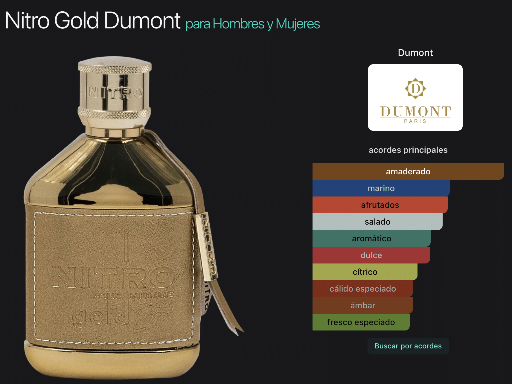 Nitro Gold 3.4oz Extrait De Parfum For Men - Imagen 2