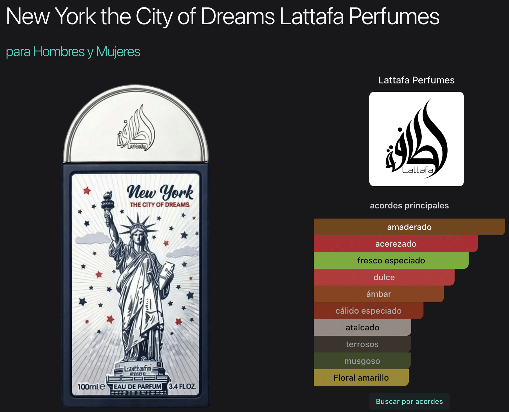 New York (The City of Dreams) 3.4oz Eau de Parfum - Imagen 2