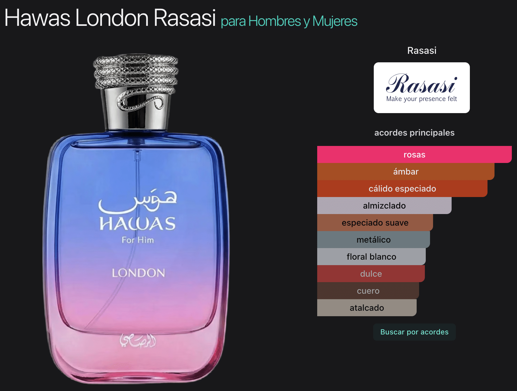 Hawas London 3.4oz Edp - Imagen 2