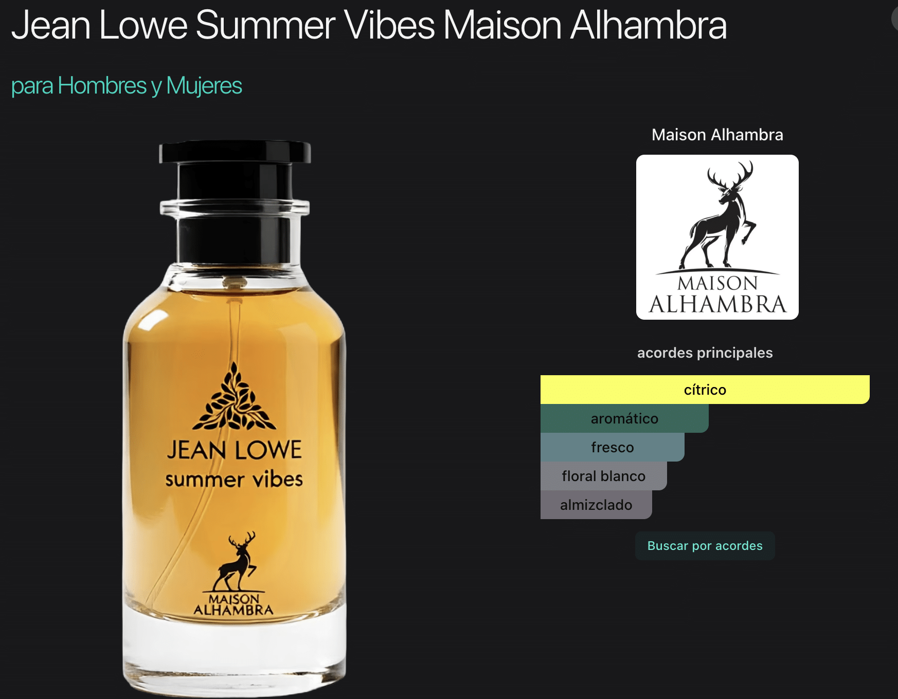 Jean Lowe Summer Vibes 3.4oz EDP by Maison Alhambra Lattafa - Imagen 2