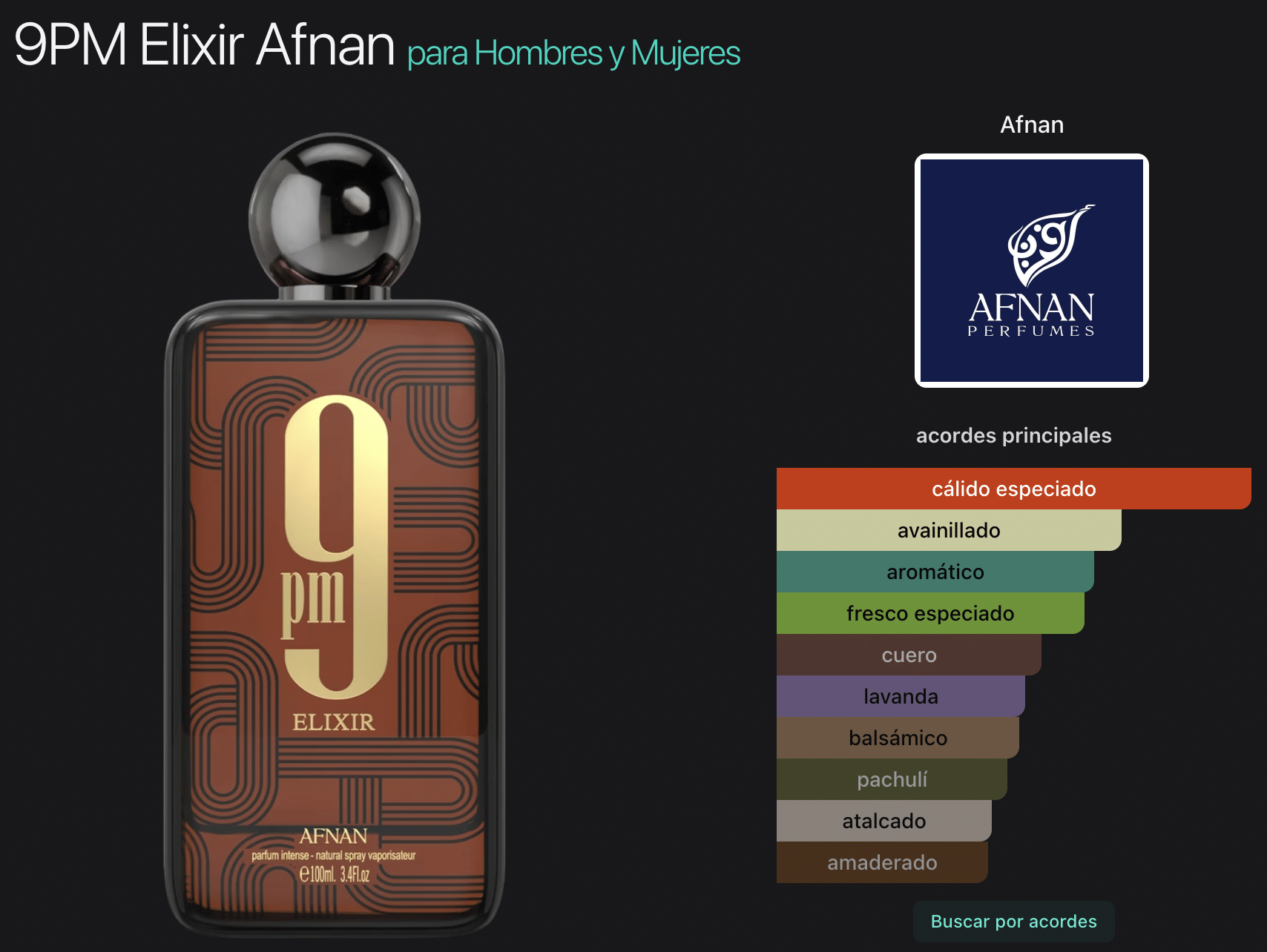 Elixir 3.4oz Parfum Intense By Afnan - Imagen 2