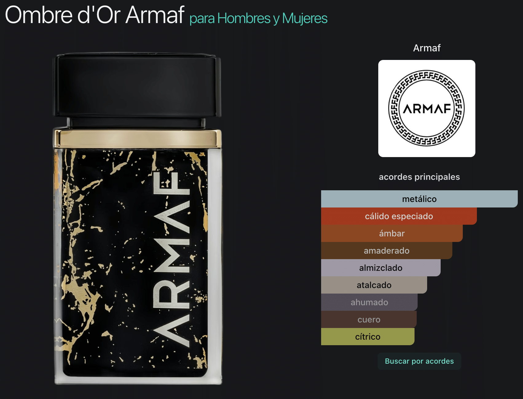 Armaf Ombre D'OR 3.4oz Eau de Parfum for Mens - Imagen 2