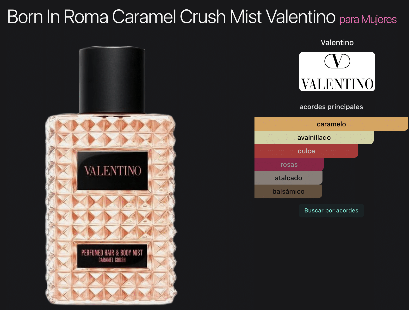 Born in Roma Caramel Crush Limited Edition Hair and Body Mist, 3.4 oz. VALENTINO - Imagen 2