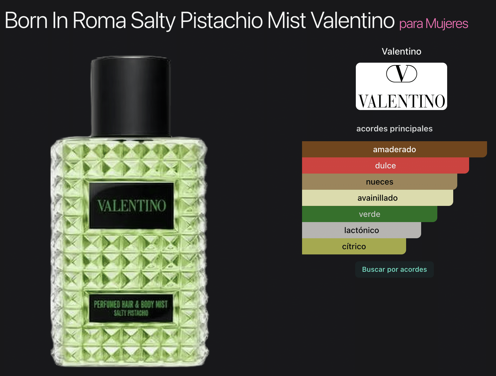 Born in Roma Salty Pistachio Limited Edition Hair and Body Mist, 3.4 oz. VALENTINO - Imagen 2