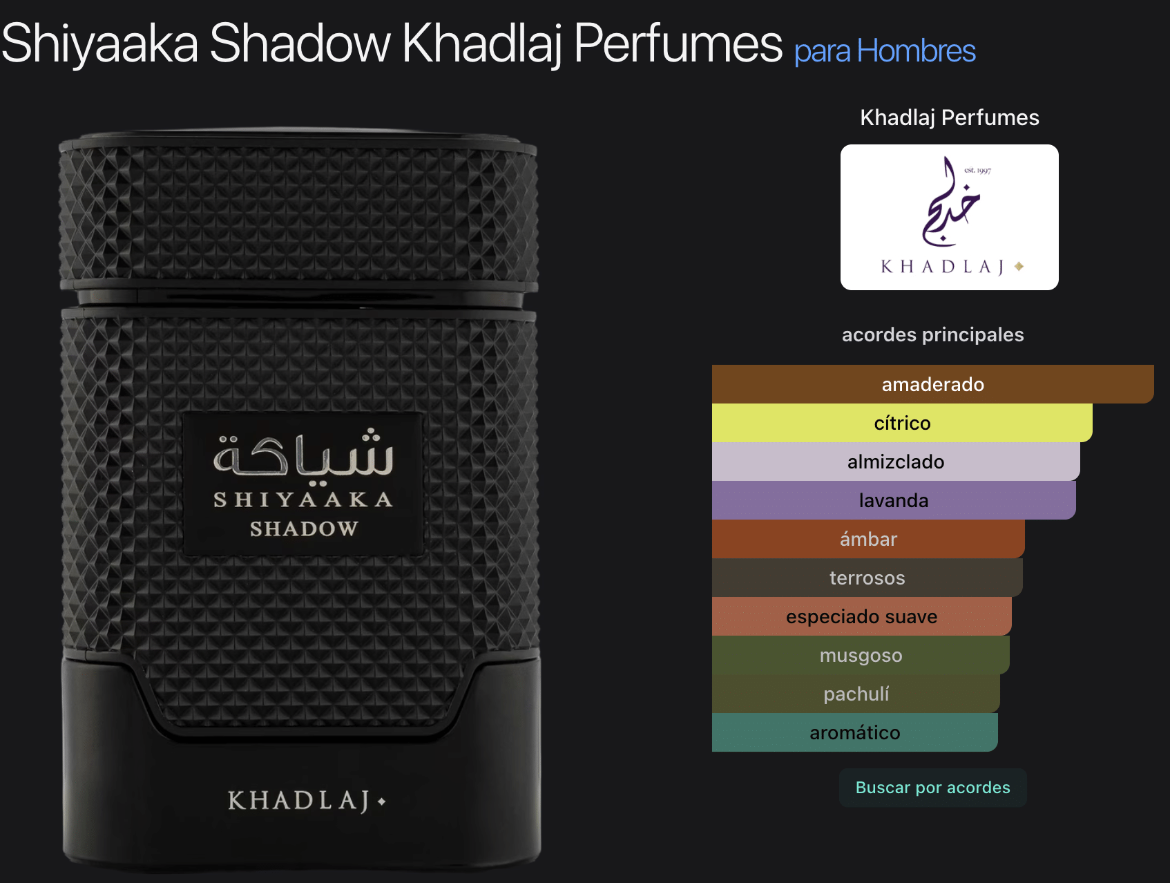 Khadlaj Shadow Shiyaaka Special Edition 3.4oz Eau de Parfum - Imagen 2