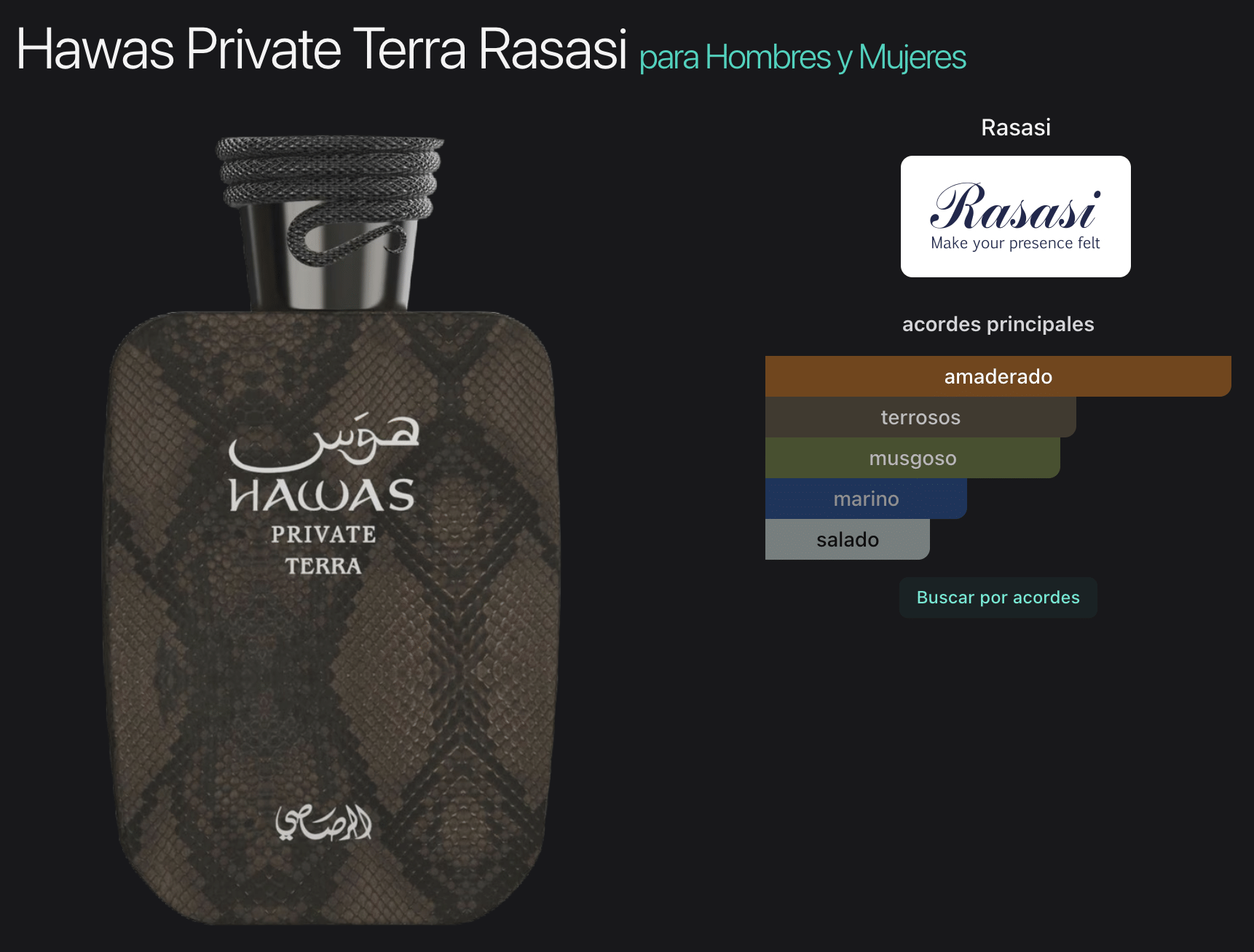 Hawas Private Terra 3.4oz Eau de Parfum - Imagen 2