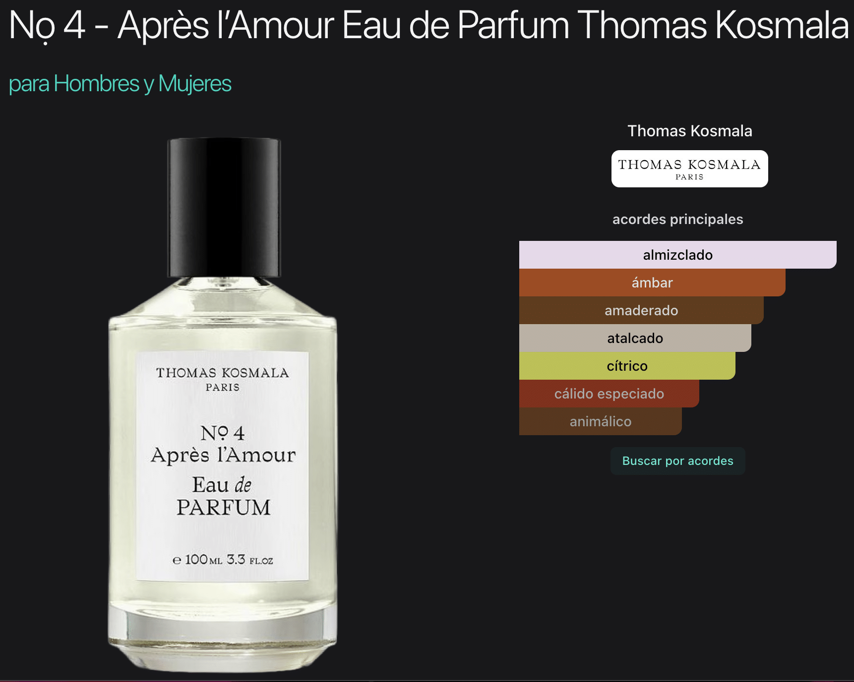 Thomas Kosmala No.4 Apres L'Amour 3.3oz Edp - Imagen 2