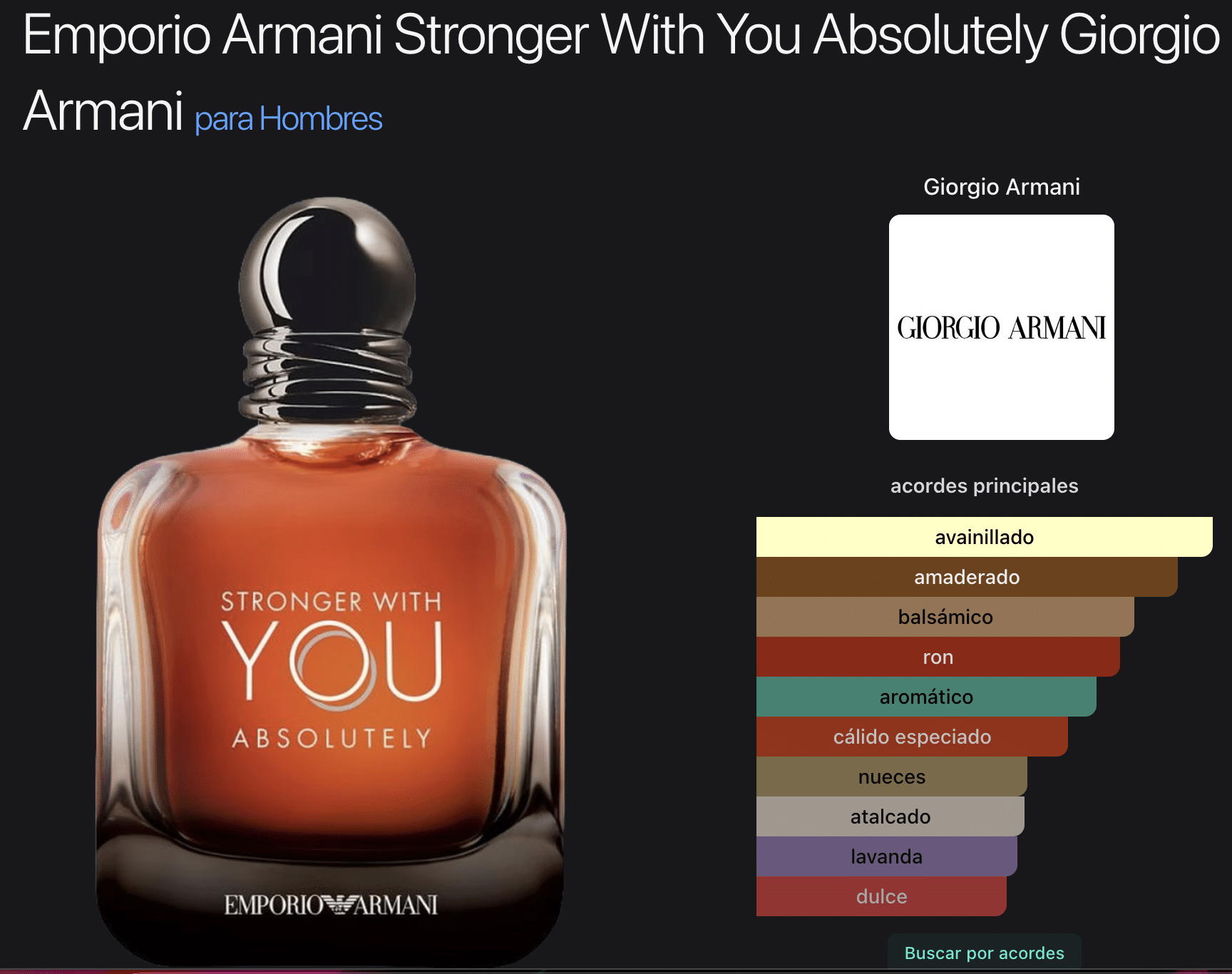 Stronger With You Absolutely 3.4oz Parfum By Armani for Men - Imagen 2