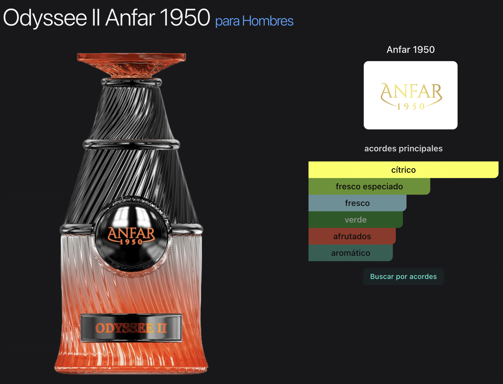 Odyssee II By Anfar 3.4 Oz Extrait de Parfum For Men - Imagen 2