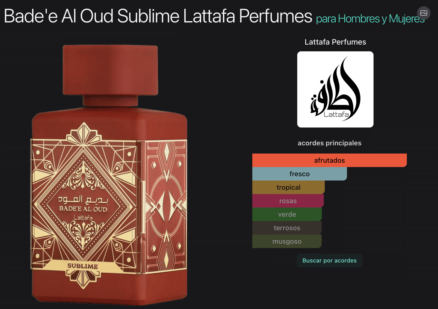 Lattafa Bade'e Al Oud Sublime 3.4oz Eau de Parfum - Imagen 2