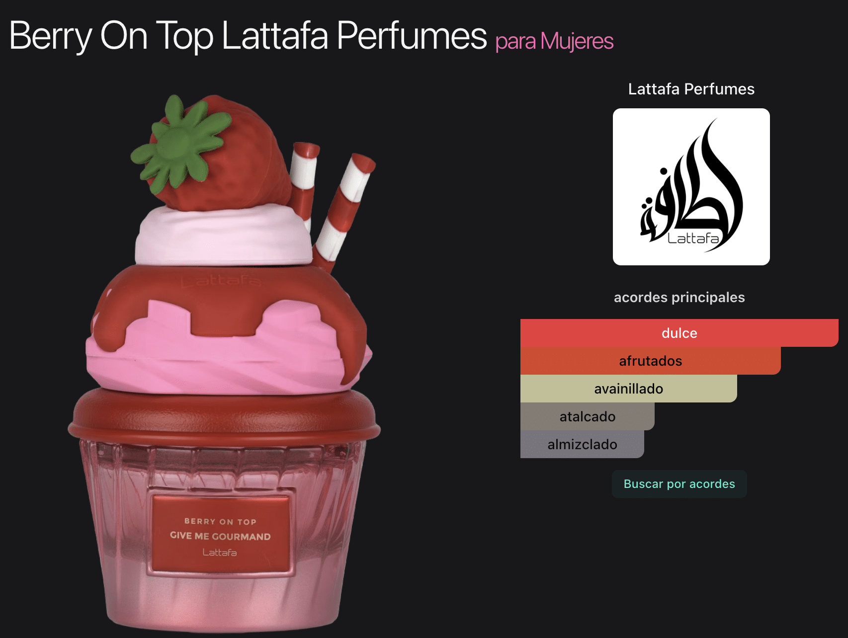 Lattafa Give Me Gourmand Berry On Top 2.5oz Edp - Imagen 2