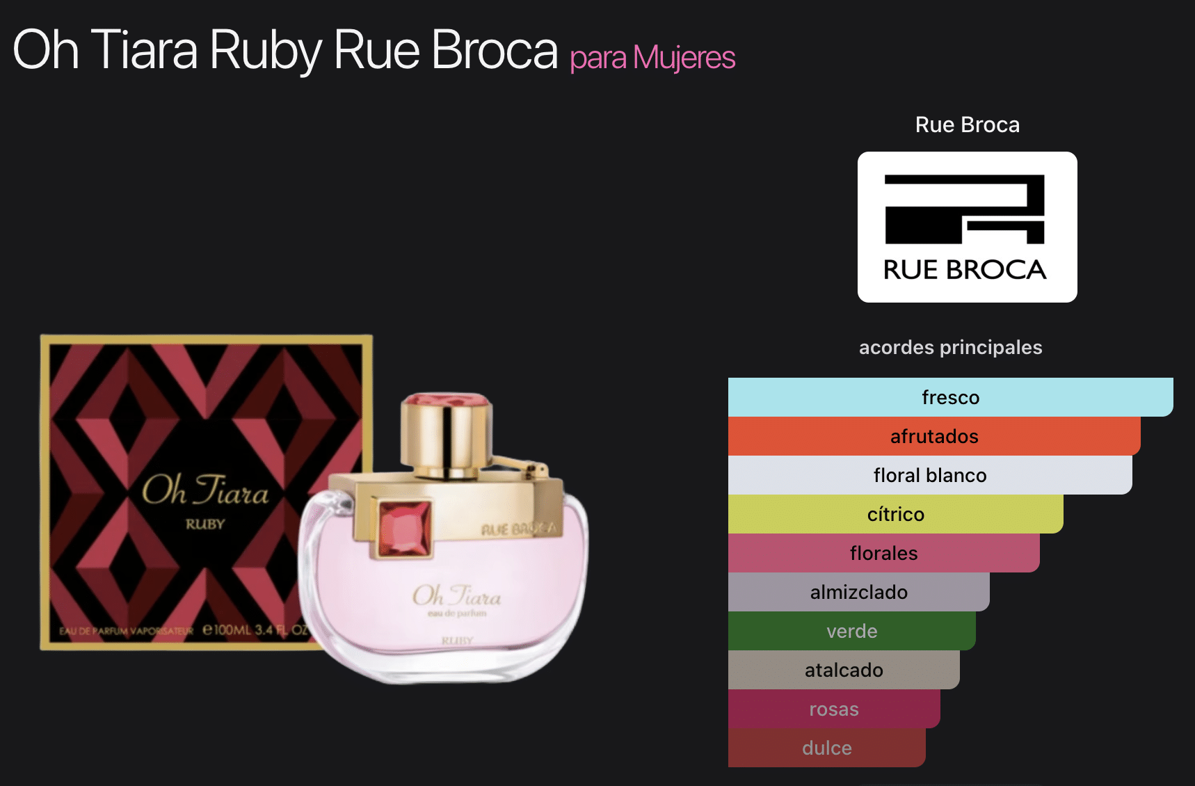 Ladies Rue Broca Oh Tiara Ruby EDP Spray 100 ML - Imagen 2