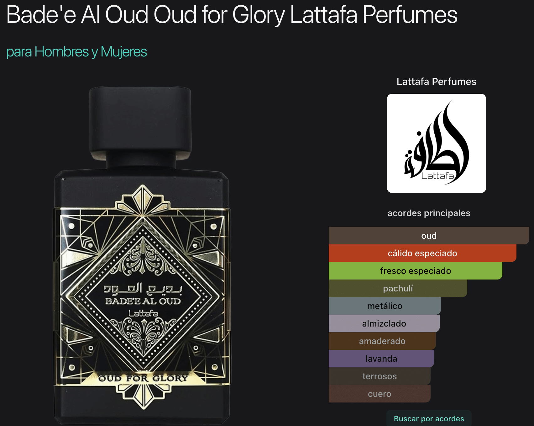 Lattafa Bade'e Al Oud Oud for Glory Eau de Parfum. - Imagen 2